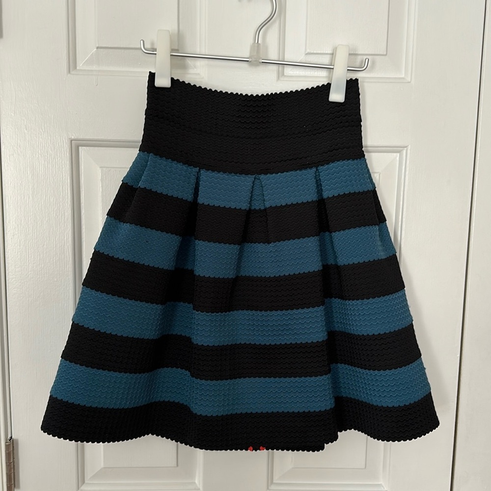 Anthropologie Girls from Savoy ric-rac elastic striped skirt